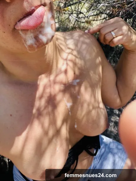 Quick, just one more photo before I lick up all the cum